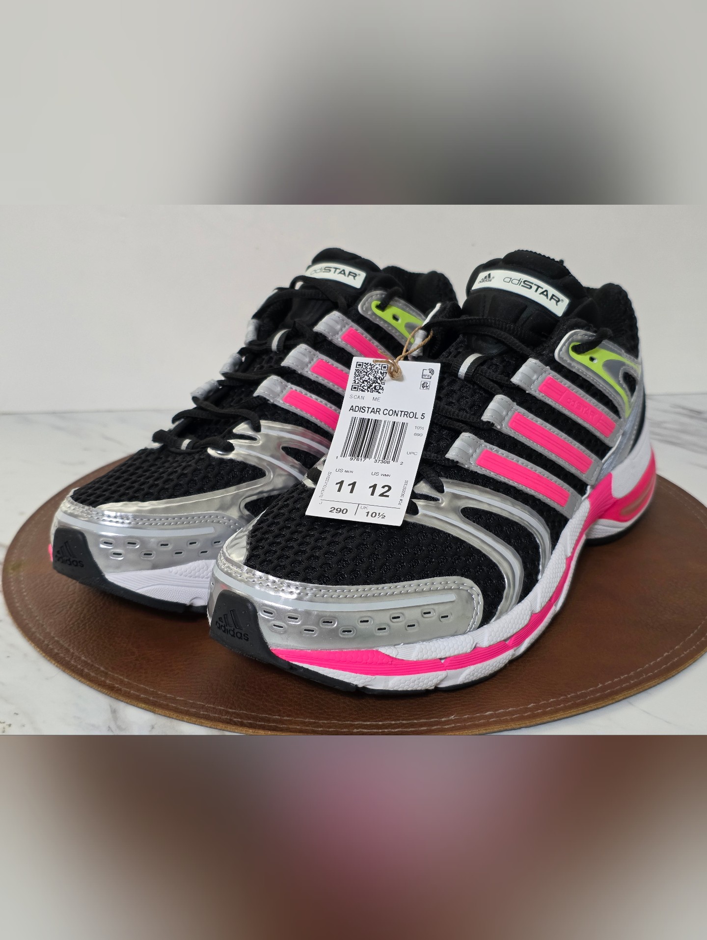 Adidas Adistar Control 5 Mens Black  Pink Running Shoes
